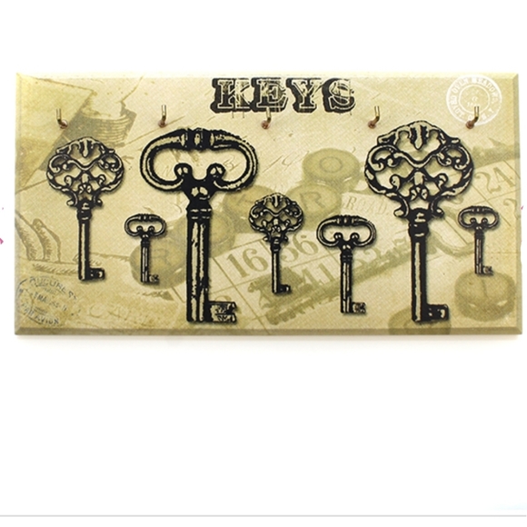 NEVER LOSE UR KEYS AGAIN! KEY HOLDER SIGN W 5 PEGS - Picture 2 of 2